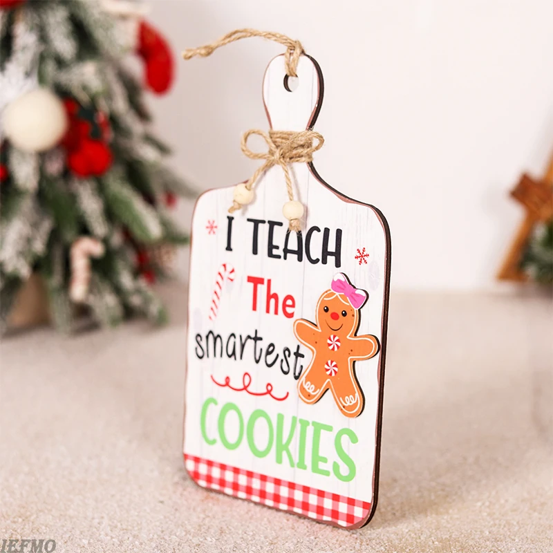 

Vintage Wooden Cookie Man Holiday Doorplate Festive Christmas Wall Decoration Indoor And Outdoor Christmas Decor