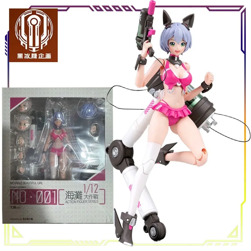 Black Rock Sugar Project Original 1/12 Mobile Doll Series Beach Battle Yuna Figurka Akcji Model Zabawka Ozdoba Prezent dla Chłopców