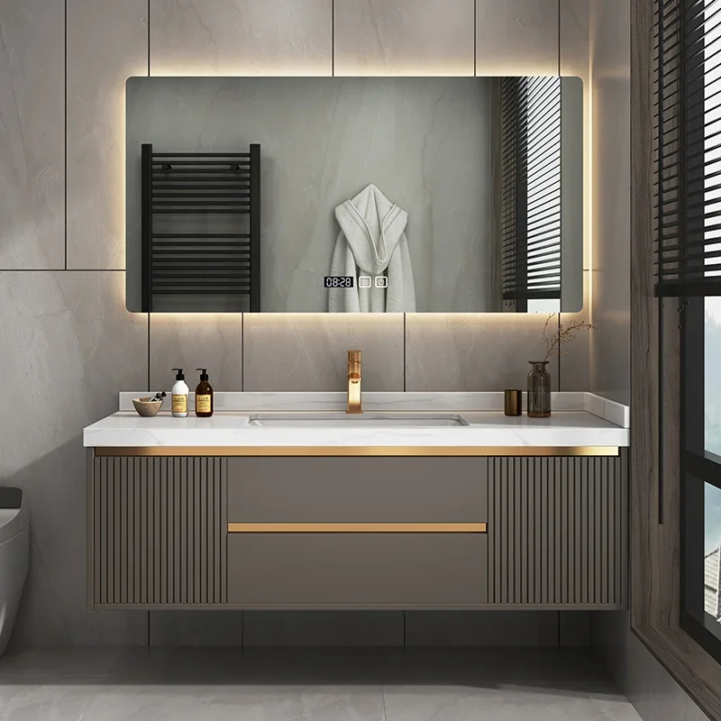 Bathroom Cabinet Combination Modern Minimalist Bathroom Cabinet Bathroom Customization Washstand Intelligence