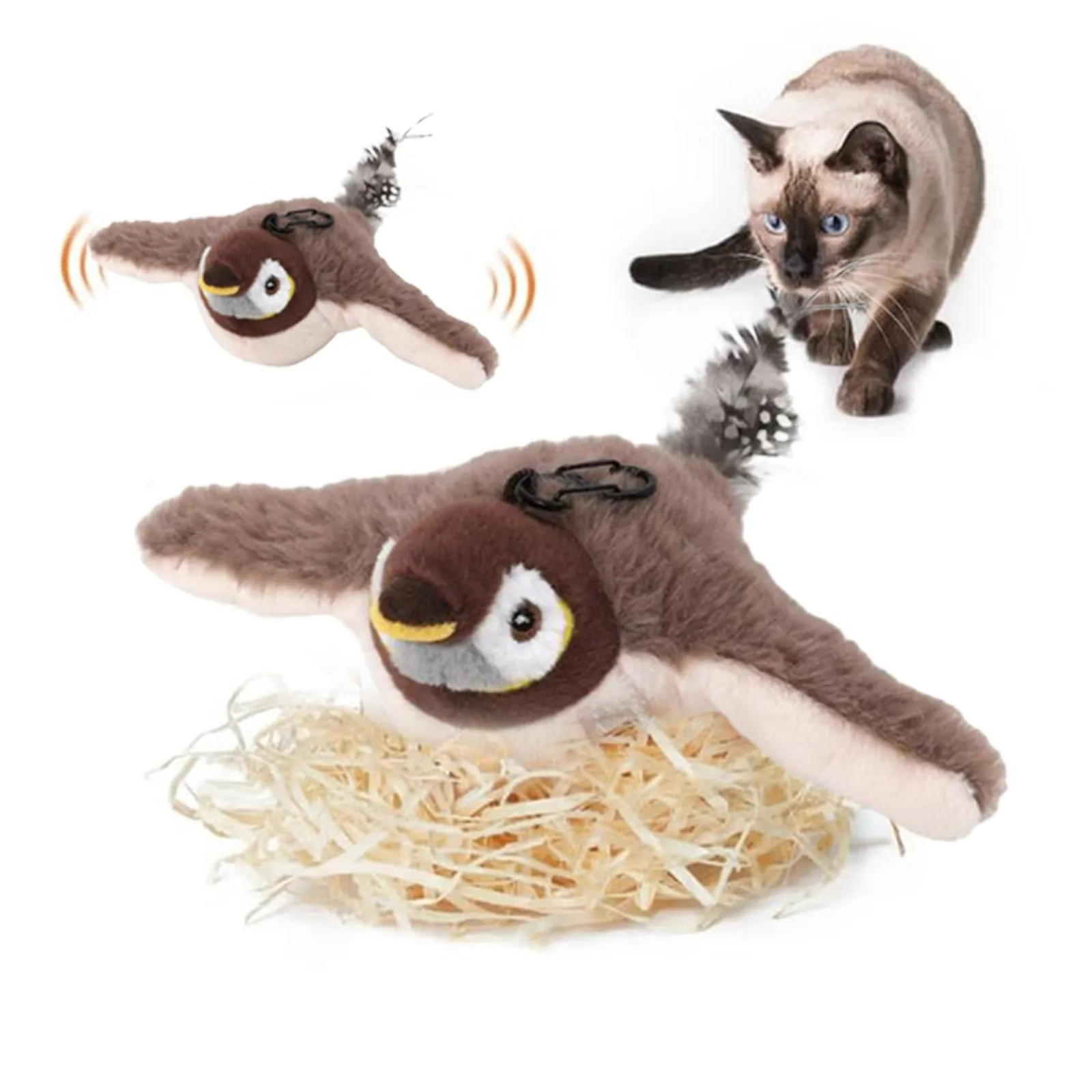 Dog And Treats Pack Rechargeable Interactive Cat Exercise Toys Lifelike Bird Lifelike Sparrow Toy Shake Dog Animal Large Breed