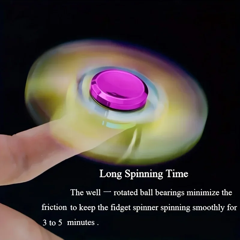 Premium Rainbow Fidget Spinner Hochgeschwindigkeits-Metallspinner mit buntem Fingerdesign und perfekte Geburtstags- oder Weihnachtsgeschenkidee – Detail 5