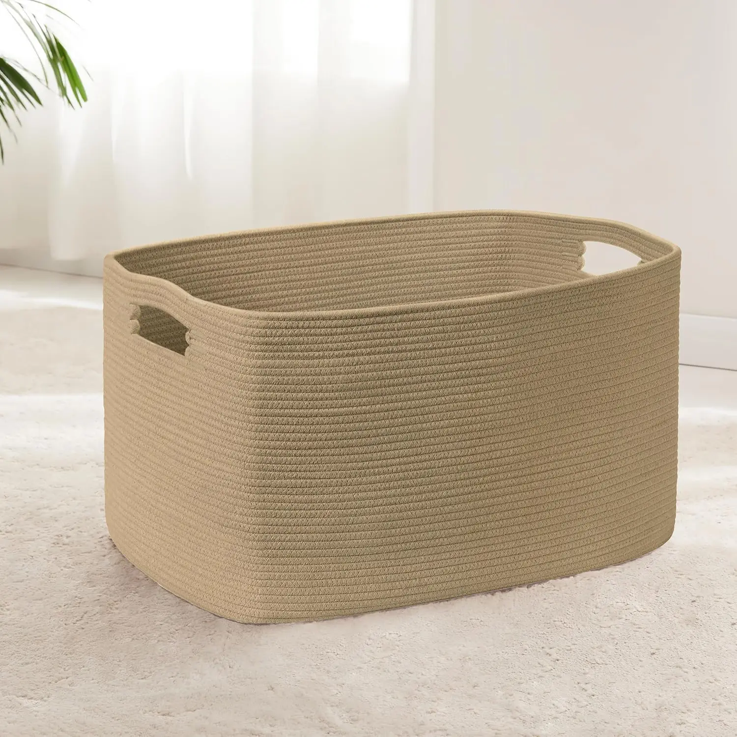 

Large Woven Cotton Rope Storage Basket for Living Room, Bedroom, Kids Toys and Blankets