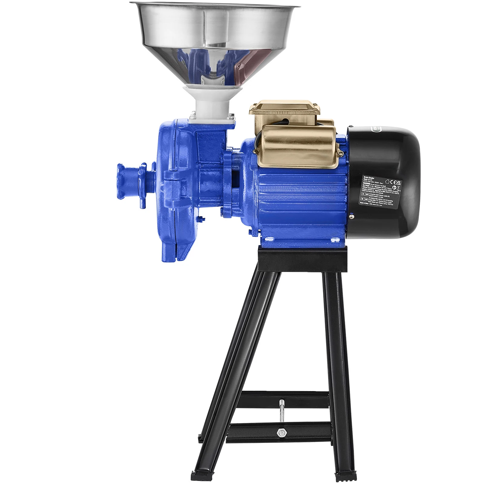 VEVOR Molinillo de Grano Eléctrico 3000 W Molinillo de Especias Comercial Molino de Harina de Trigo Seco Espesor Ajustable con Embudo para Moler Cereales Especias Hierbas Pimientos Maíz