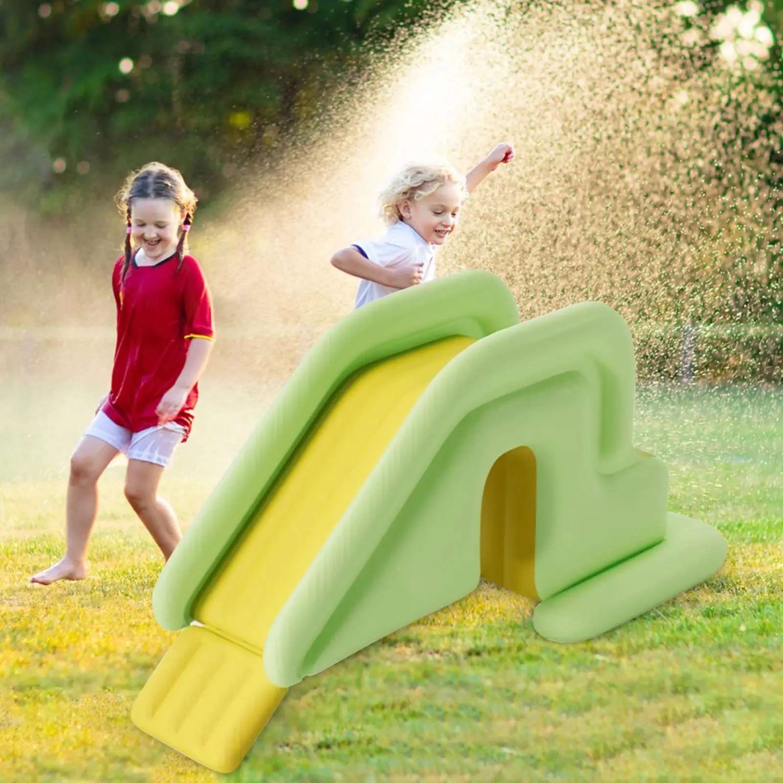 1pc Inflatable Water Slide Compact Inflatable Climbing Wall Water Slide Park Outdoor Summer Joy For Kids Inflatable Pool Slide