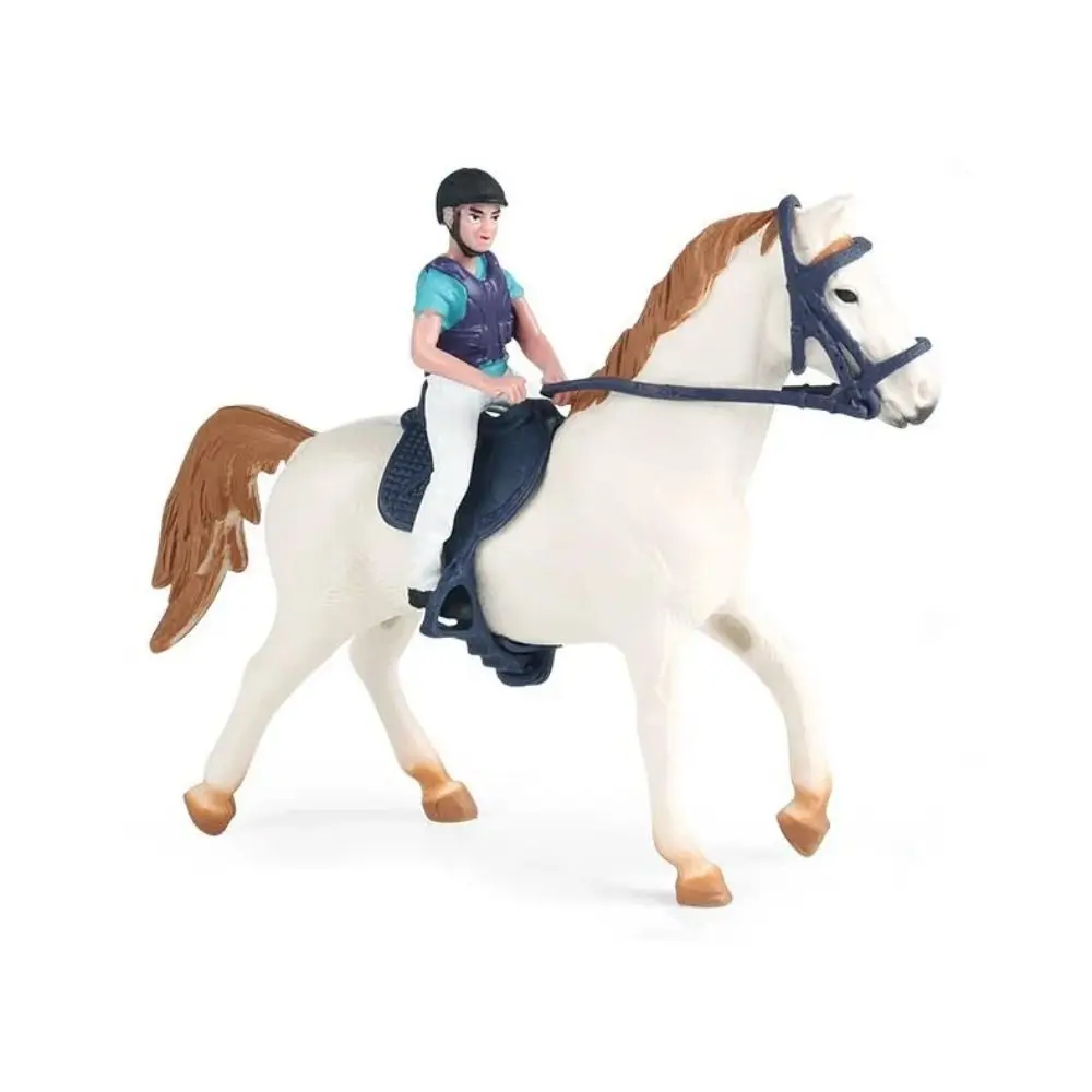 Farm Animal Animal Horse Model Simulation Equestrian Rider Rider and Horse Figurine Miniatures Artificial Farm Animal Model