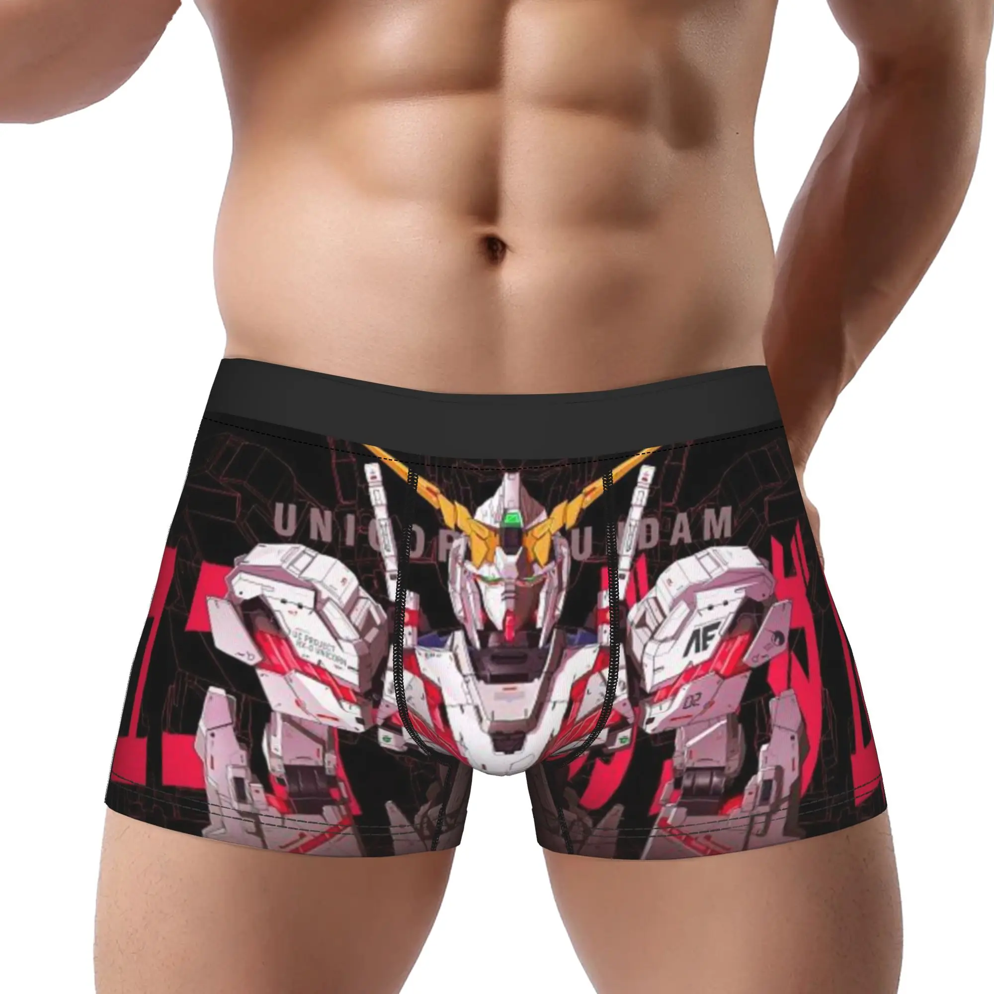 

Black Gundam Underpants Homme Panties Man Underwear Ventilate Shorts Boxer Briefs