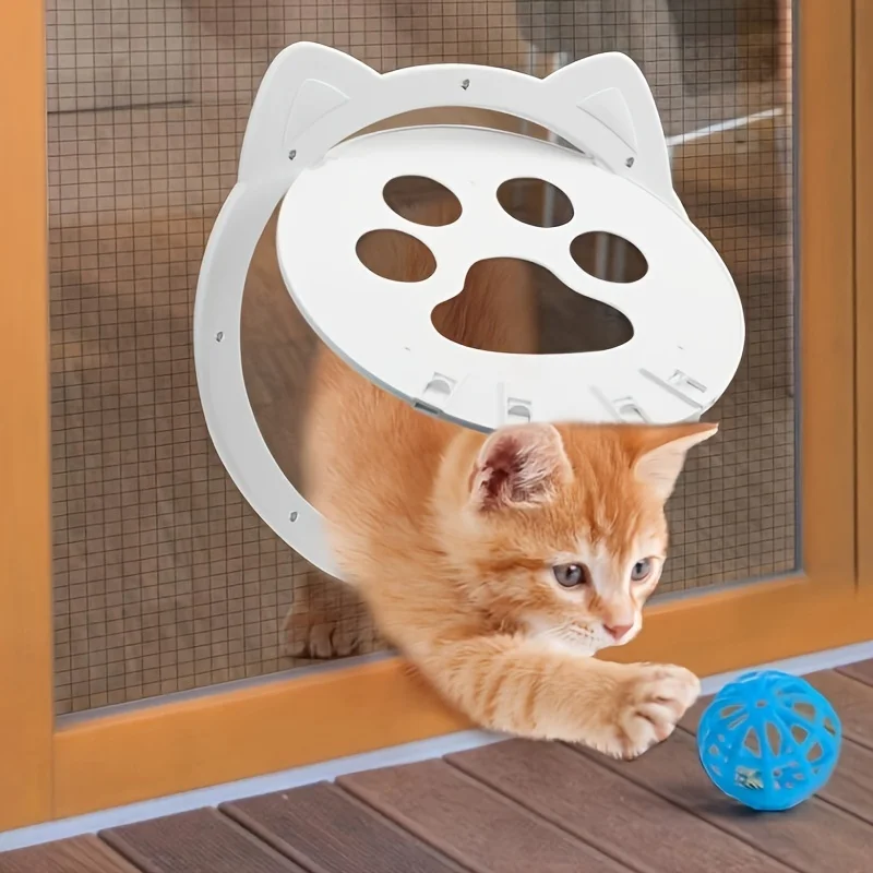 Pet Door - Unique Paw-Shaped Entrance with Bite-Resistant Design and Controllable Switch - Suitable for Small Dogs and Cats, Hig