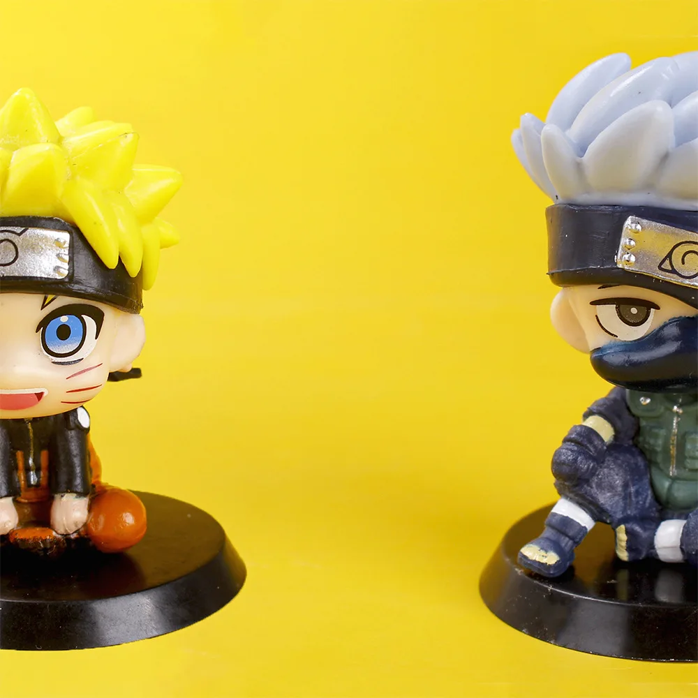 มินิอะนิเมะรูป Uzumaki Kakashi Uchiha Sasuke Itachi Kawaii และ Y Q Figural Car ตกแต่ง PVC โมเดลของขวัญ