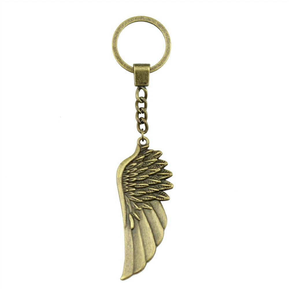 Chains Women Wedding Anniversary Key Rings 30Mm Keychain For Phone Wings Angel Feathers