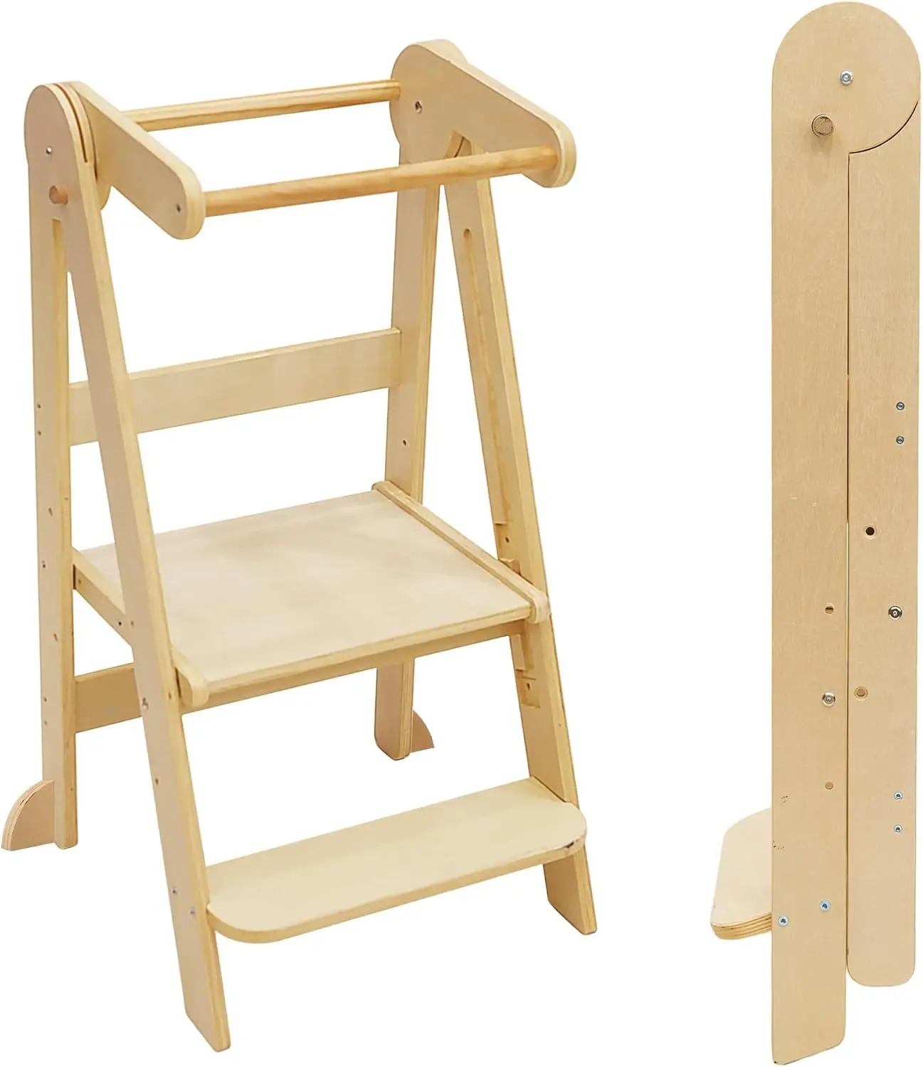 

Foldable Toddler Tower, Kitchen Step Stool, Folding Tower For Learning With 3 Adjustable Heights Montessori Toddler Standing
