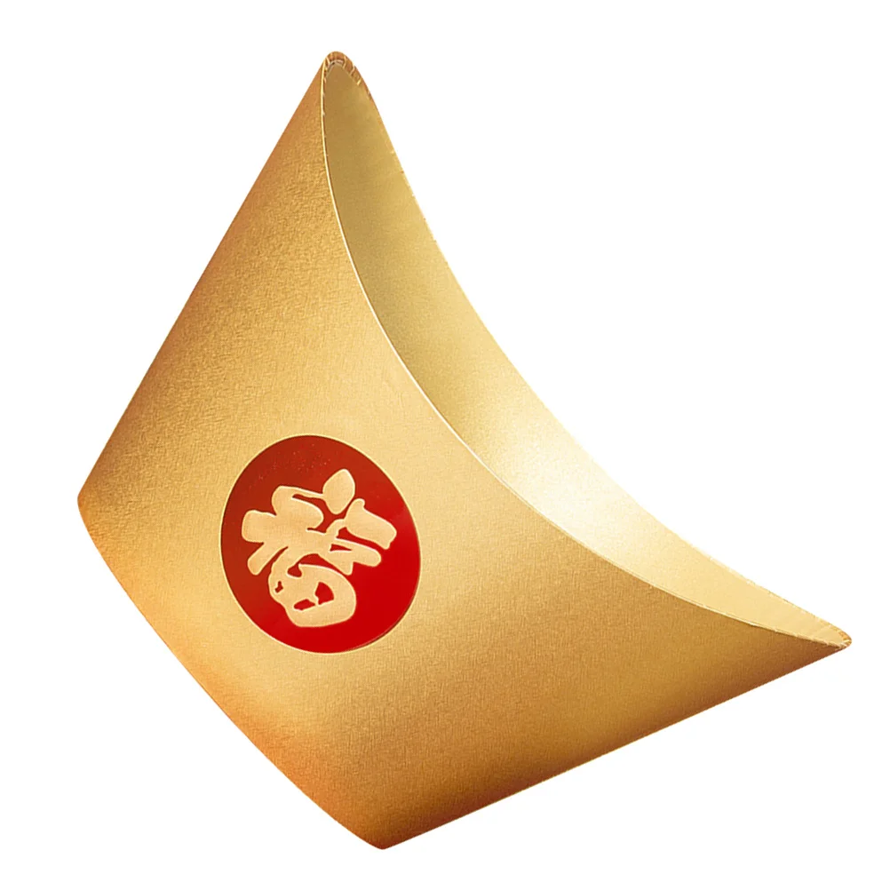 

1Pcs Fu Character Flower Packaging Box New Year Ingot Shaped Flower Holder Paper Storage Container Festival Decoration