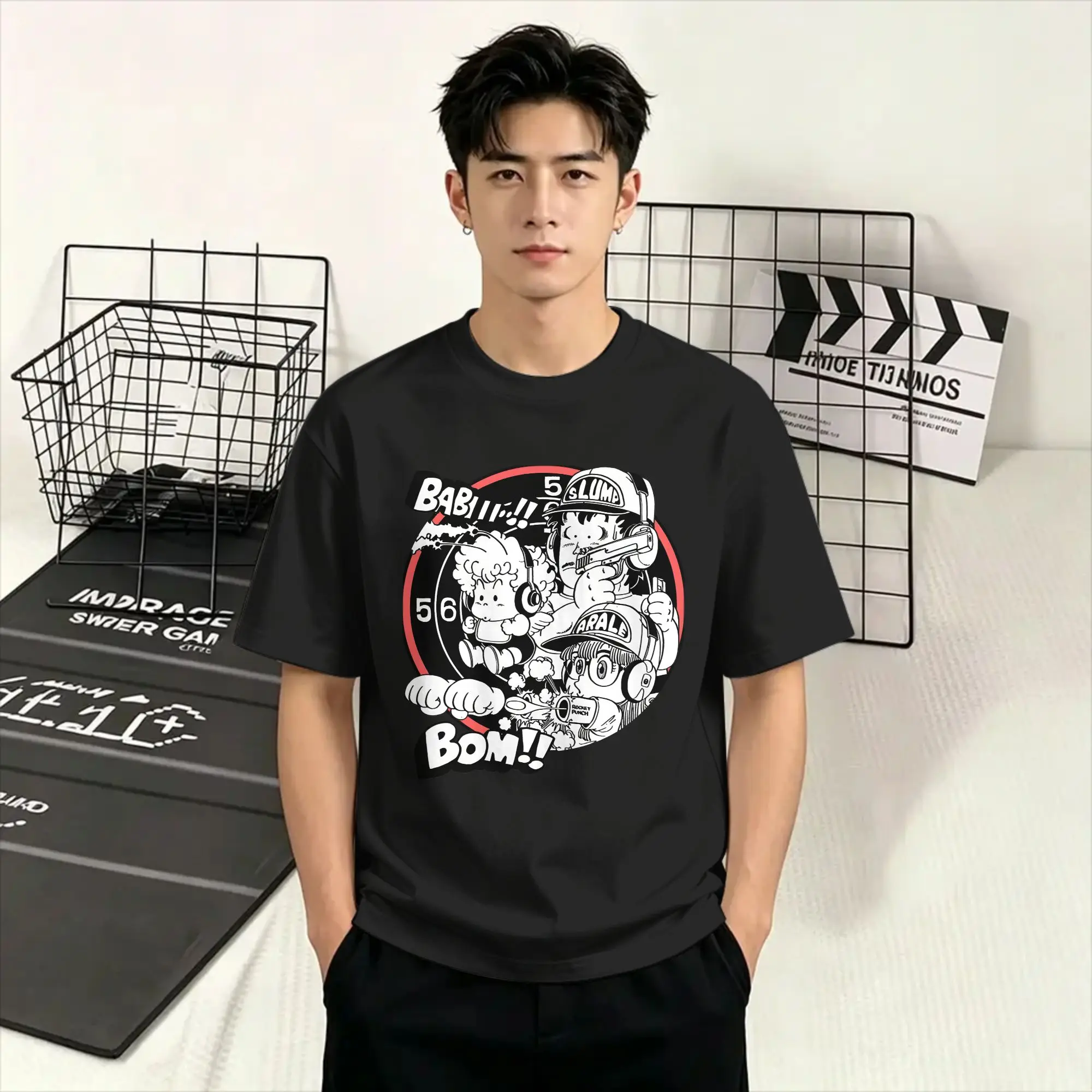 Dr Slump Arale T-Shirt Summer  Harajuku T Shirts Men's Cotton Crew Neck Oversize Clothes Short Sleeve Vintage Tshirt