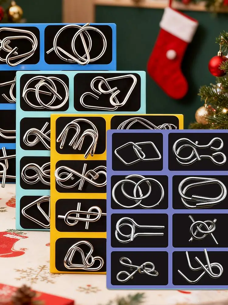 Teaser Puzzles anneau jouets éducatifs 32 pièces/ensemble métal casse-tête Puzzles jouets éducatifs cadeaux de fête pour la maison école voyage