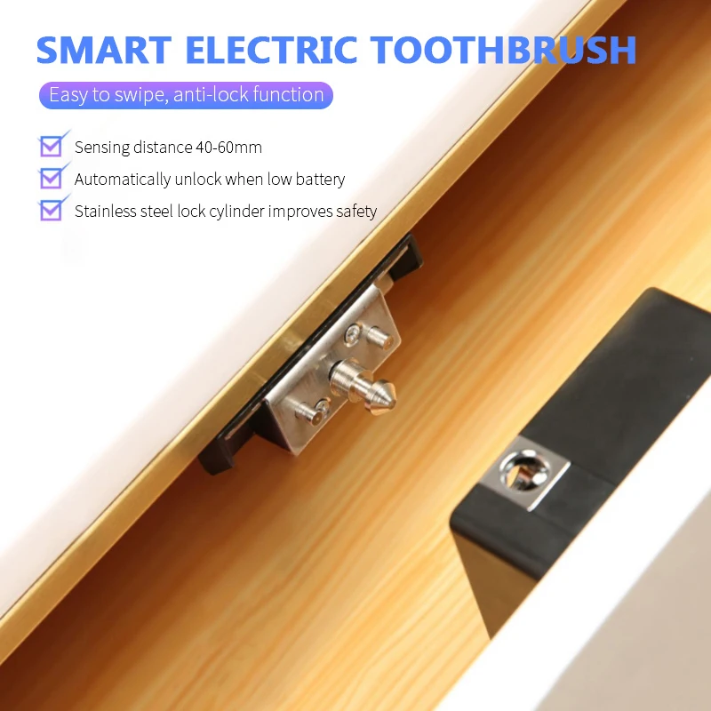 RFID Hidden Cabinet Lock RFID Cabinet Invisible Electronic Locks Unlock for Hidden Cabinet Wooden Chest Drawer Cupboard Toolbox