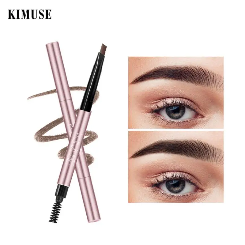 Double-head Eyebrow Pencil Natural Long-lasting Waterproof And Sweat-proof Eyebrow Pen With Brush Tattoo Pencil Cosmetics 2021