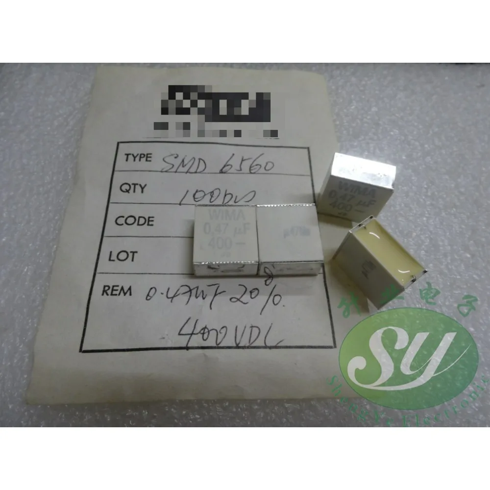 

SMD6560 0.47uF/400V 470nF u47 474 brand new SMD film capacitor