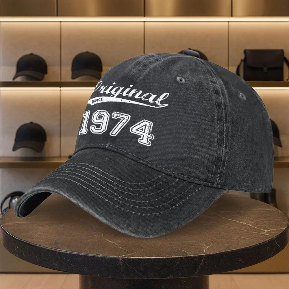 Men'S Stylish Distressed Baseball Cap - Retro 1974 Design - Available in Various Colors - Adjustable Fit - Perfect for Everyday