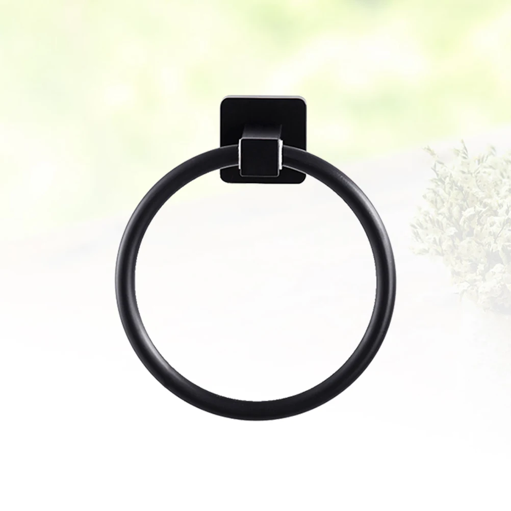 

Аксессуары для вешалок для полотенец, круглые алюминиевые компактные черные кольца-держатели для ванной комнаты, кухни, отеля, школы, прочный, легко чистится