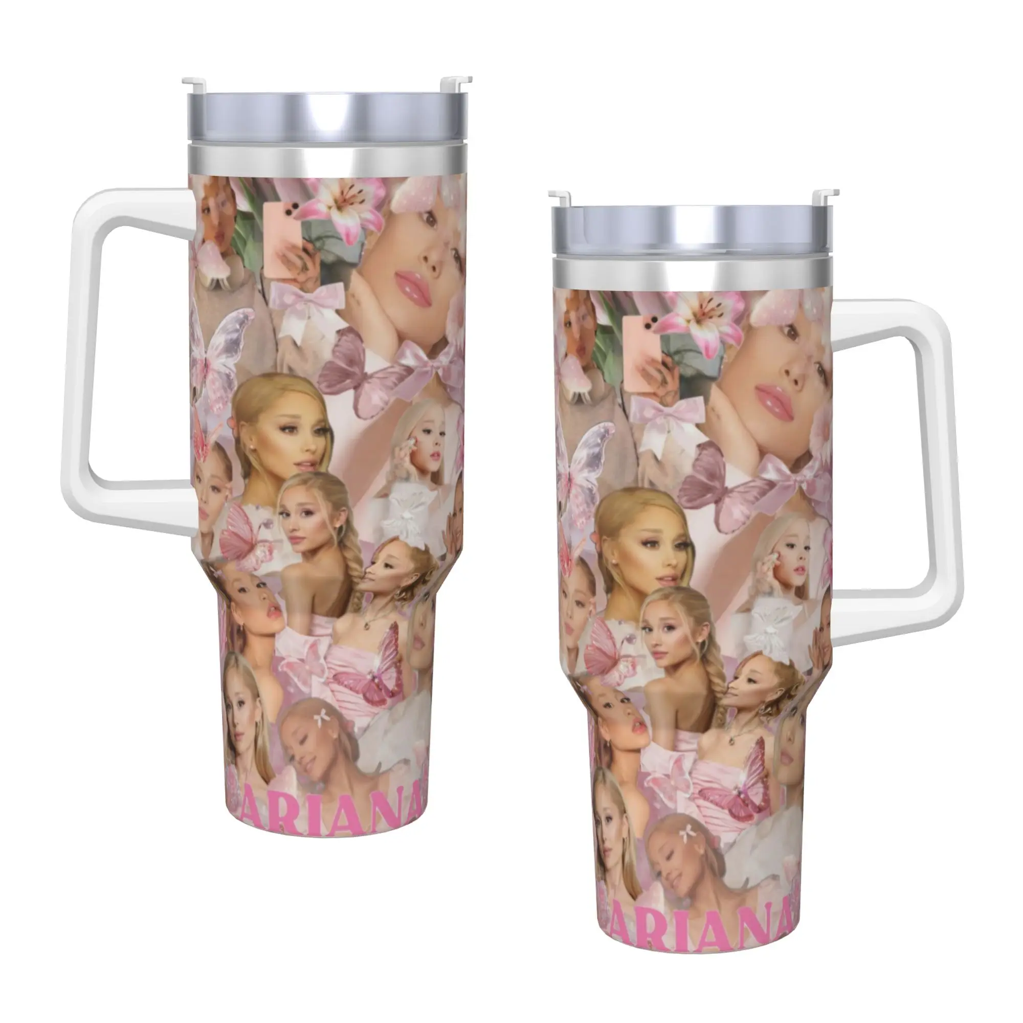 Arianas Grandes Pop Music 40oz Tumbler Stainless Steel Double Wall Vacuum Insulated  Cup With Straw