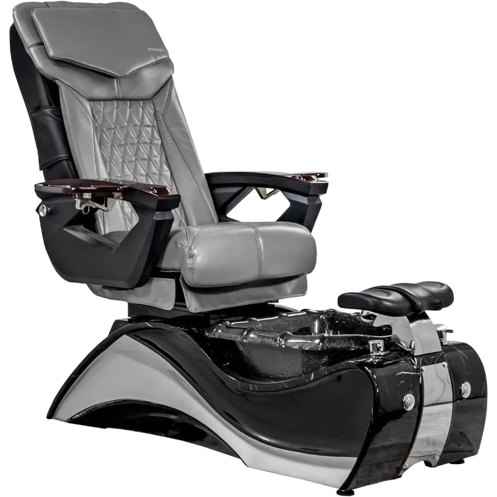 

Pedicure Chair 18-LX with Discharge Pump Stylish Pedicure Tub with Pipe-Less Magnetic Jet, Black with Marble Trim