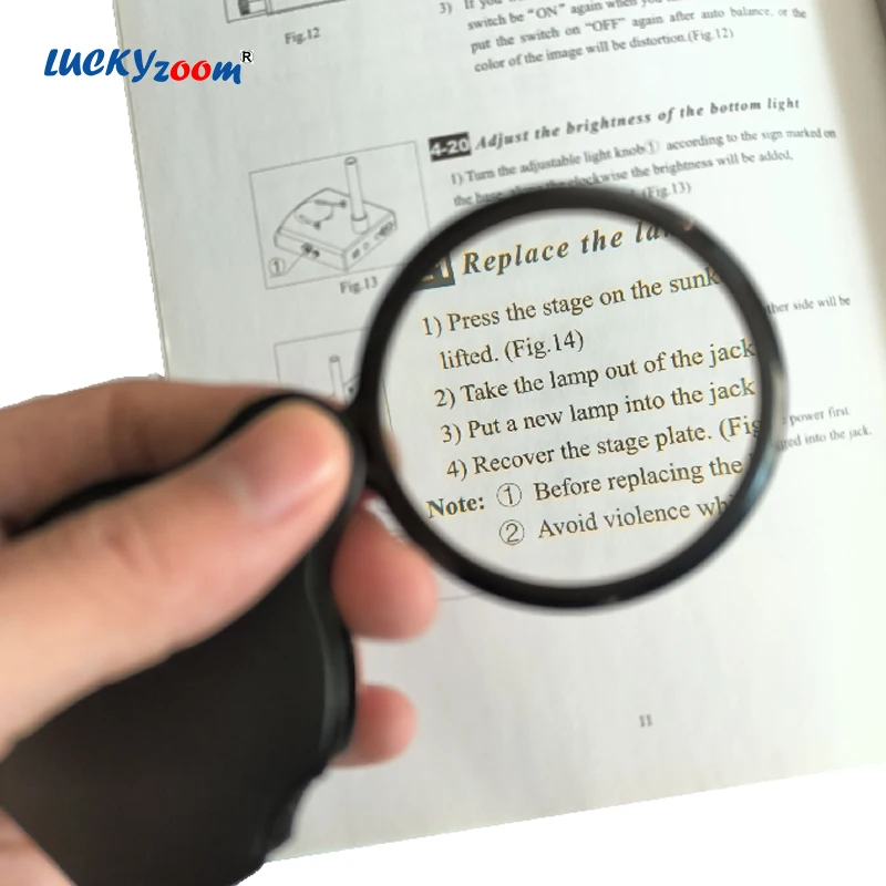 Mini 6X Magnifier Handheld 50mm Black Leather Pocket Magnifying Glass Foldable Reading Loupe Portable Monocle Observe Gift Lupe