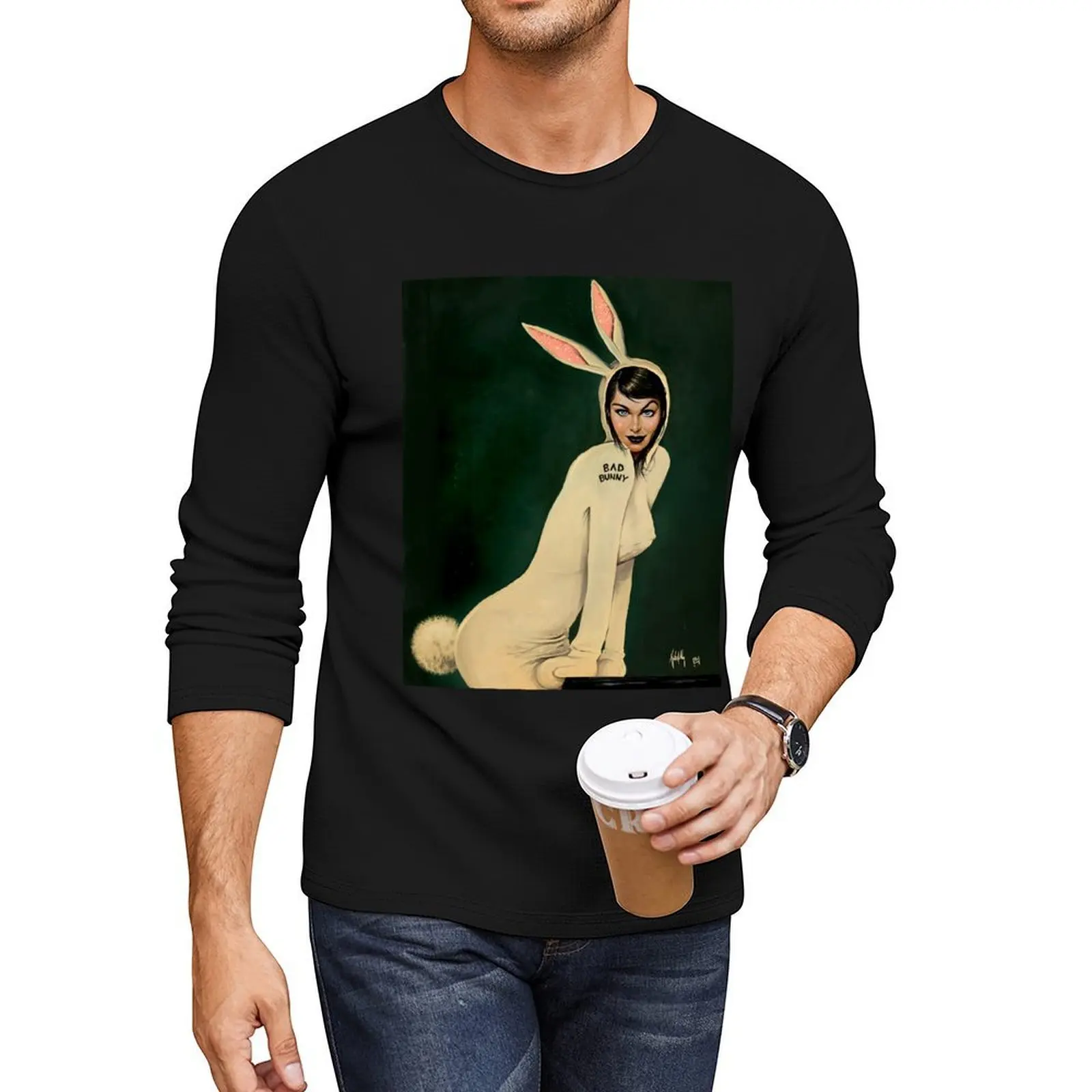 

BAD BUNNY Long T-Shirt sports fan t-shirts shirts graphic tees custom t shirts design your own sweat shirts men graphic t