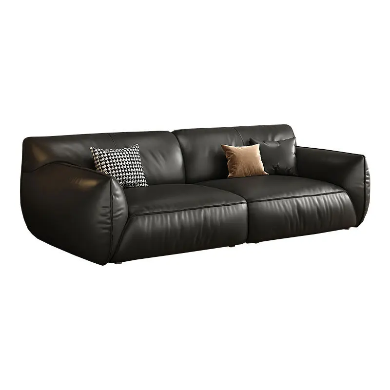 

Leather, sofa, first layer cowhide, Italian, minimalist, small apartment, living room, straight row combination