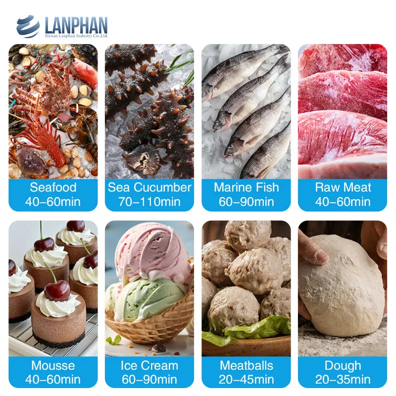 178L 300L 650L 1100L 1400L Commerciale Food Grade Acciaio inossidabile 304 Frutta Blast Congelatore Gelato Pesce e Carne -45 ℃   -80 ℃