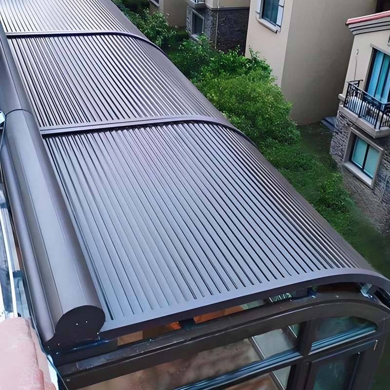 Any Size Custom Aluminum Electric Retractable Sun Shade Awning Heat Insulation UV Protection For Outdoor Sunroom Roof