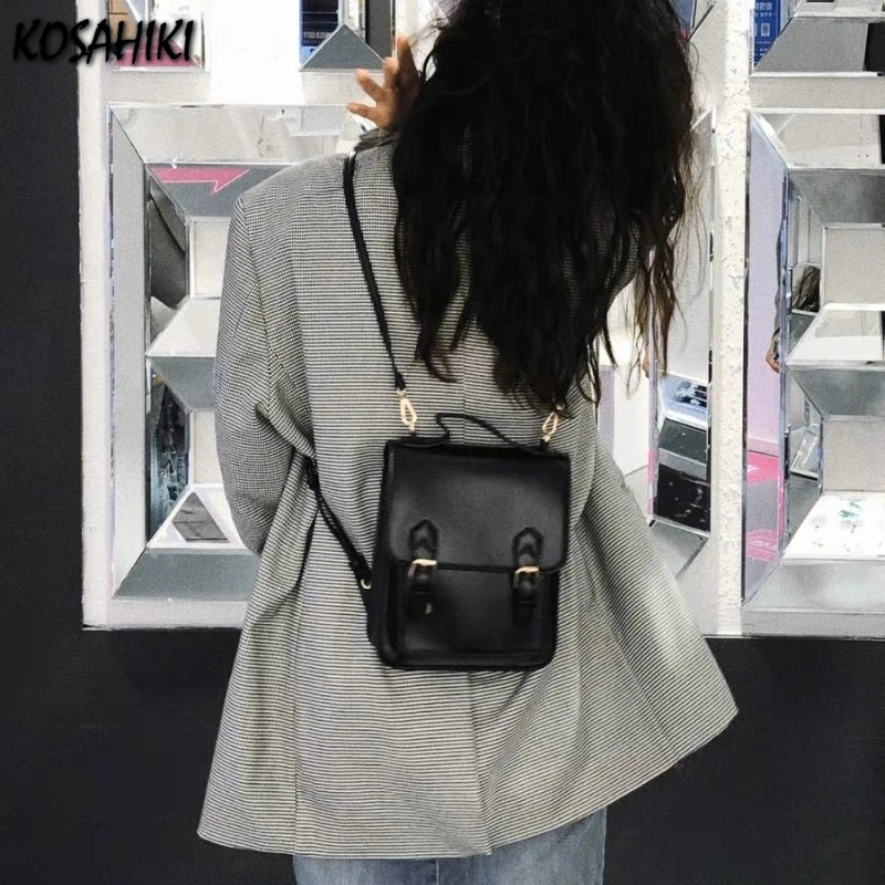 Japanese Ins Vintage All Match Backpacks Y2k Aesthetic Trendy Solid Mini Handbags New Simple Girls Casual Backpack Y2k Aesthetic