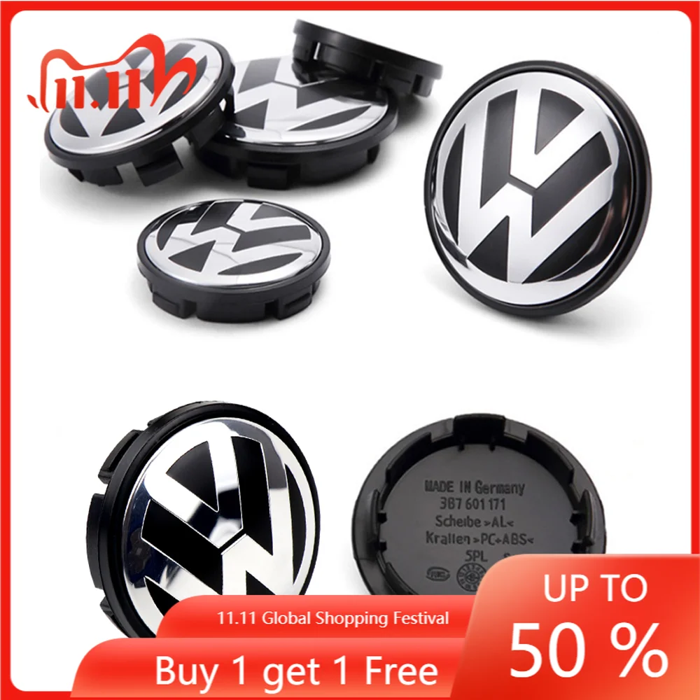 4pcs 55mm 56mm 65mm 70mm Car Wheel Center Hub Caps Cover for VW Volkswagen Golf Polo Passat Touran CC B5 B6 B7 Jetta accessories