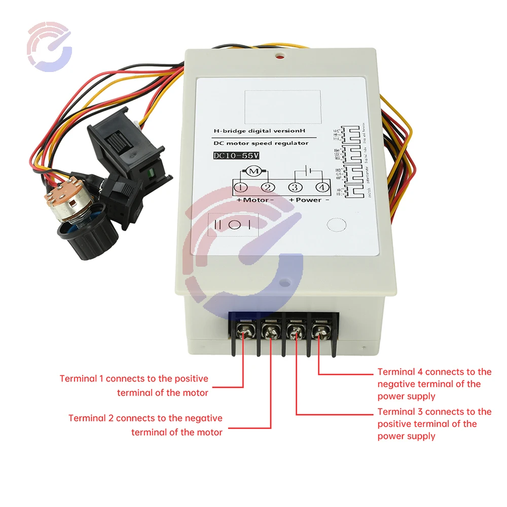 20A تيار مستمر نحى وحدة تحكم في سرعة المحرك 10-55 فولت H-Bridge إلى الأمام/الخلف مع شاشة ديجيتال لمعدات الآلات #5