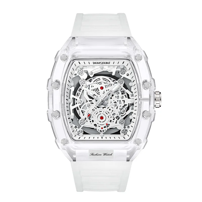 UTHAI BK134 Fashionable Men Watch Barrel Shaped Transparent Waterproof Quartz Watch Sports Clock Gift Watches for Man