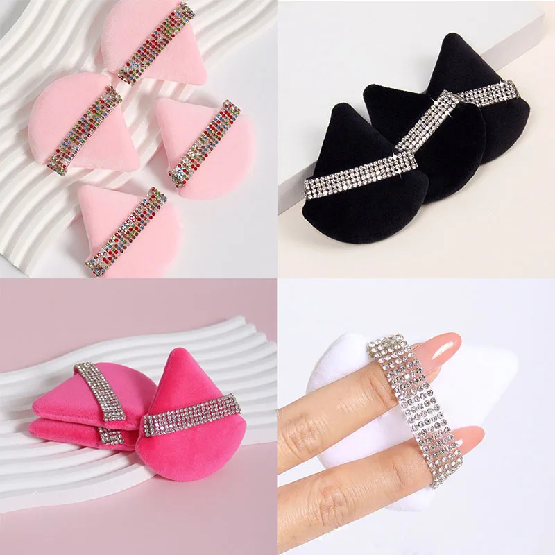 1/2/3 قطعة الماس مثلث منصات ماكياج نفخة مسحوق نفخة الإسفنج المخملية ماكياج الإسفنج الوجه ماكياج أداة HZFP08