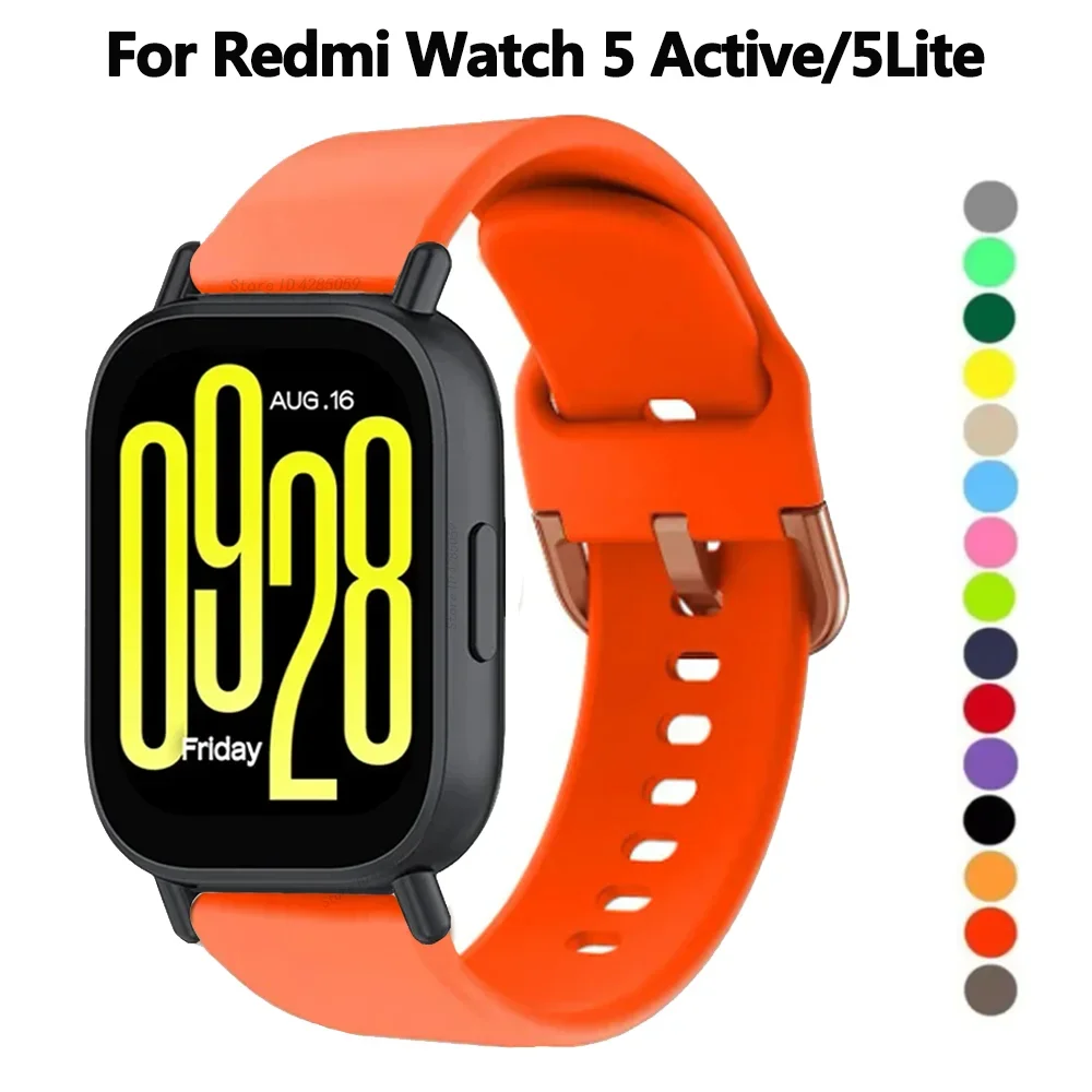 22mm Silicone Strap For Xiaomi Redmi Watch 5 Active Smart watch Sport band Bracelet For Redmi Watch 5 Lite Accessories Wristband