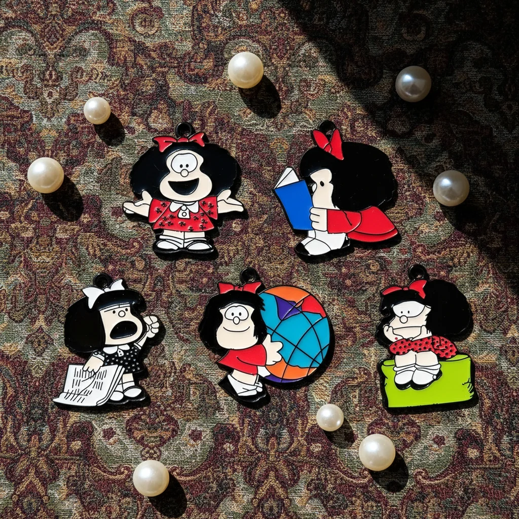 Jewelry Making Items - 5 個のエナメル漫画チャームクラシックデザイン DIY ジュエリー作成用ペンダントネックレスイヤリング