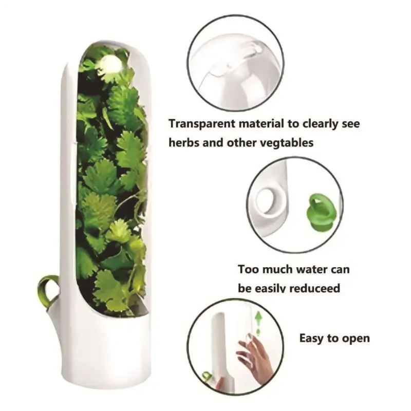 Herb Saver Storage Container Fresh Keeper Vanilla Vegetables: 1PC Preservation Bottle Refrigerator Kitchen