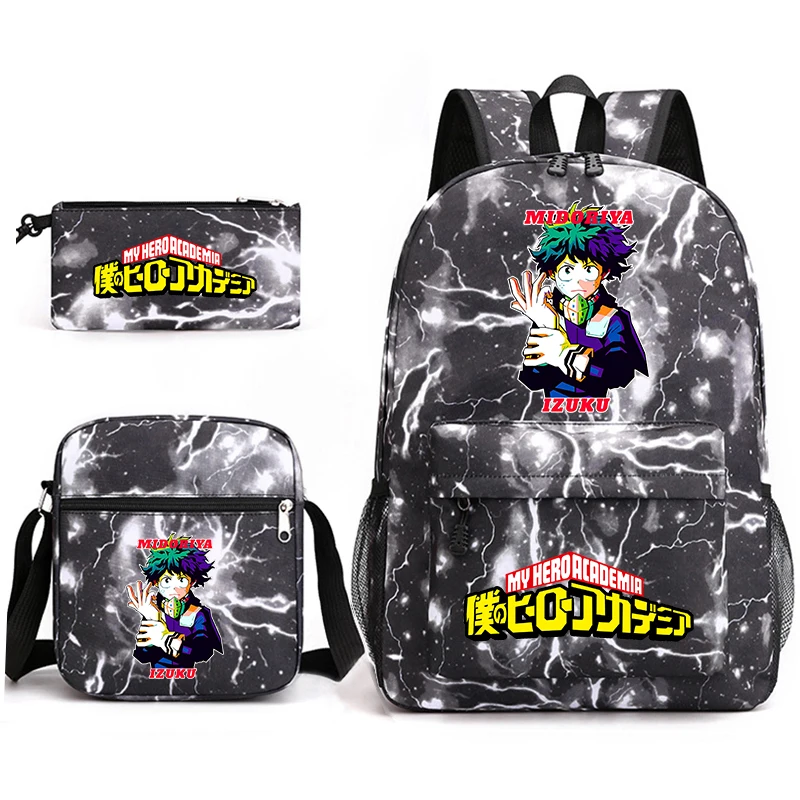 

My Hero Academia anime kids school bag set student backpack pencil case shoulder bag 3-piece set