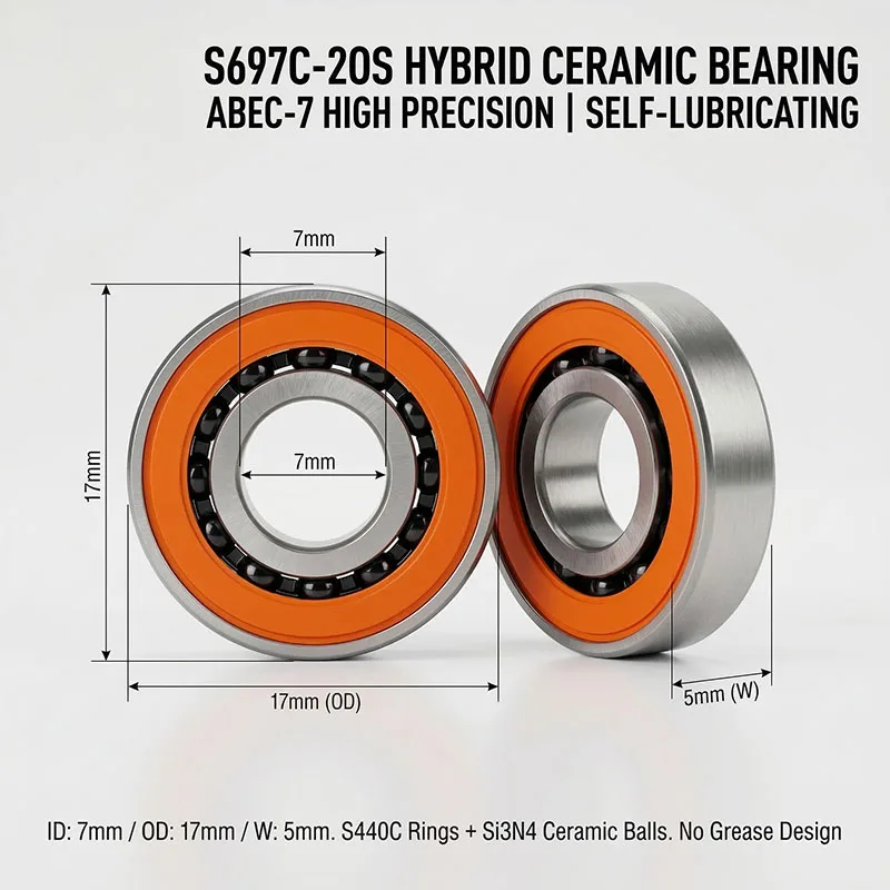 10pcs Reel Bearings 7*17*5 S697 S697C 2RS 2OS DDU Hybrid Ceramic Bearings 3x8x4 4x11x4 5x13x4 6x15x5 7x17x5 8x19x6 Ball Bearings