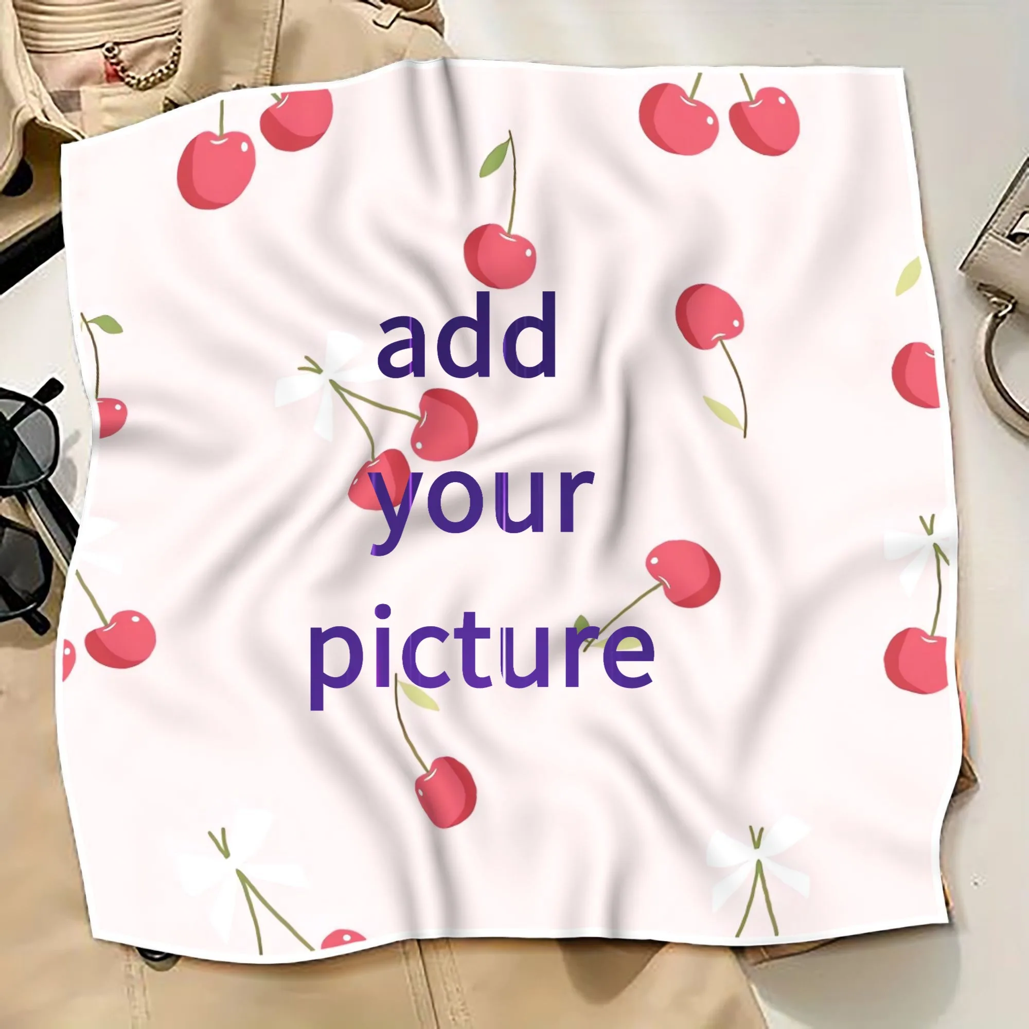 Customized silk scarf - Personalized ladies' square scarf. Photos and patterns - Birthday gift - Anniversary gift - Holiday gift