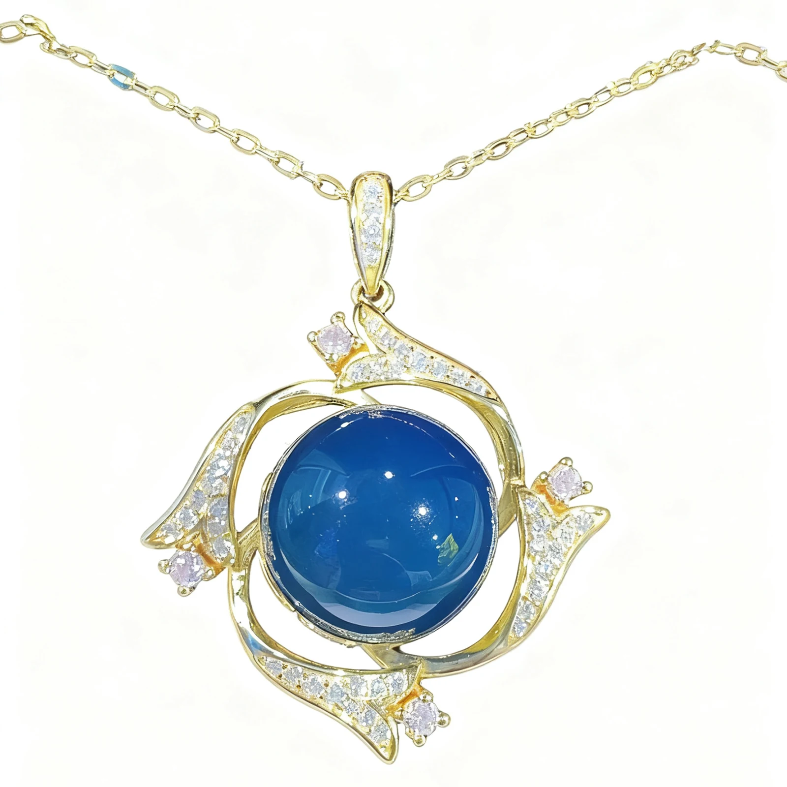 

Кулон из натурального мексиканского синего янтаря, стерлинговое серебро 925 пробы, ободок Allure, повседневное свадебное ожерелье, женский подарок, 13 мм