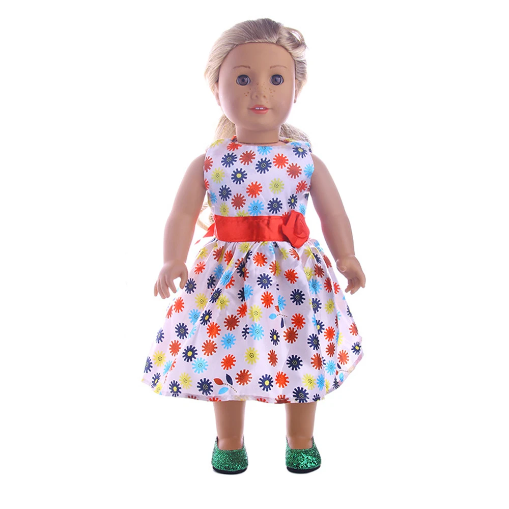 18 inch American girl doll dress cute cartoon letter dress 43cm clothing unicorn set