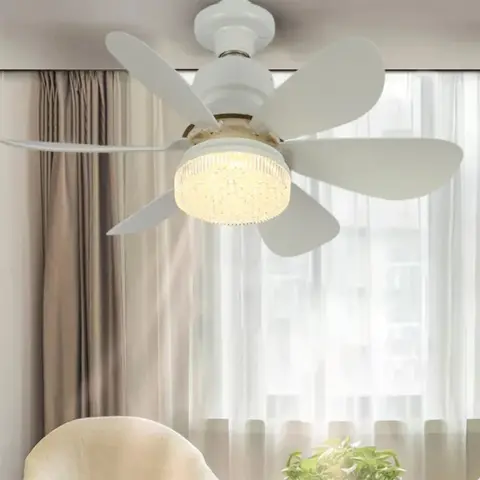 Modern Ceiling Fan  E27 LED Light 20.5in Silent with Remote Control Fans 3-speed Room Office Study Kitchen Bedroom Electric Fan