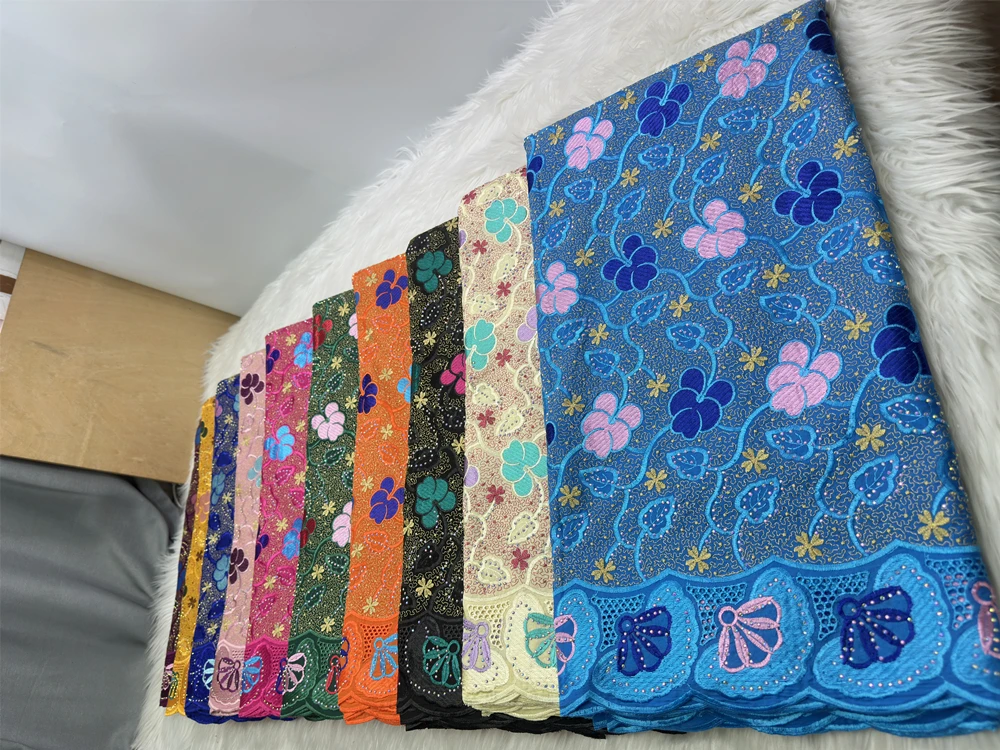 

Newest Swiss Voile Lace Cotton Voile Embroidery African Nigerian French Lace Fabrics For Party Dress 5 Yards