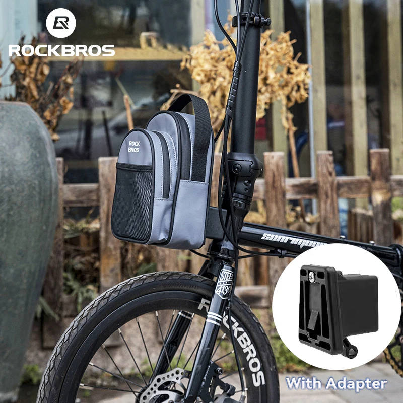 ROCKBROS Folding Bike Front Bag 1.8L Portable Commuting Bike Front Head Bag Multi-functional Brompton Bicycle Storage Pack