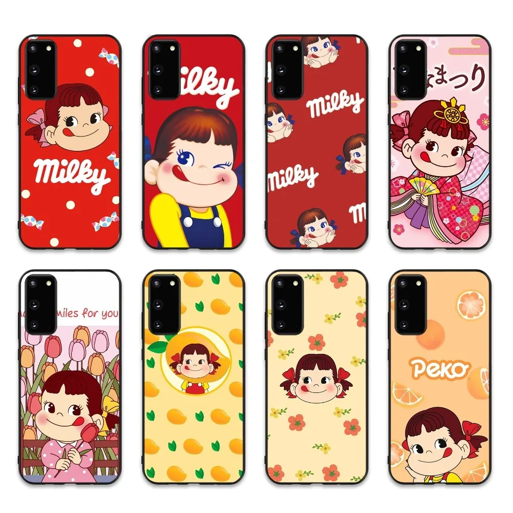 Fujiya-Milky Peko-Chan Phone Case For Samsung S 9 10 20 21 22 23 30 23plus lite Ultra FE S10lite Fundas