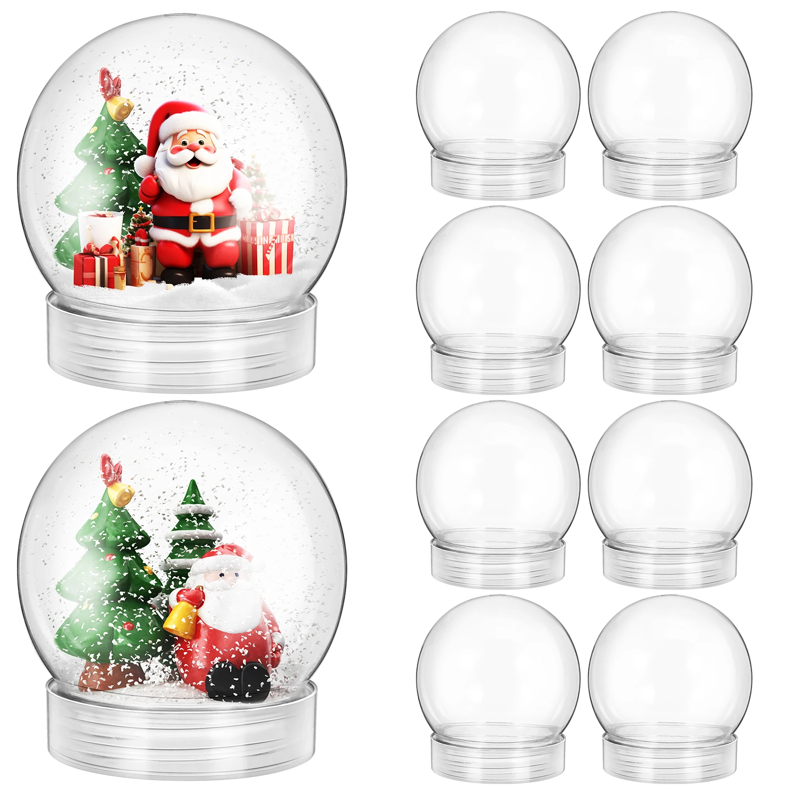 

15Pcs DIY Snow Globe Kit Clear Plastic Balls for Christmas Decorations Craft Projects Holiday Party Favors Winter Themed