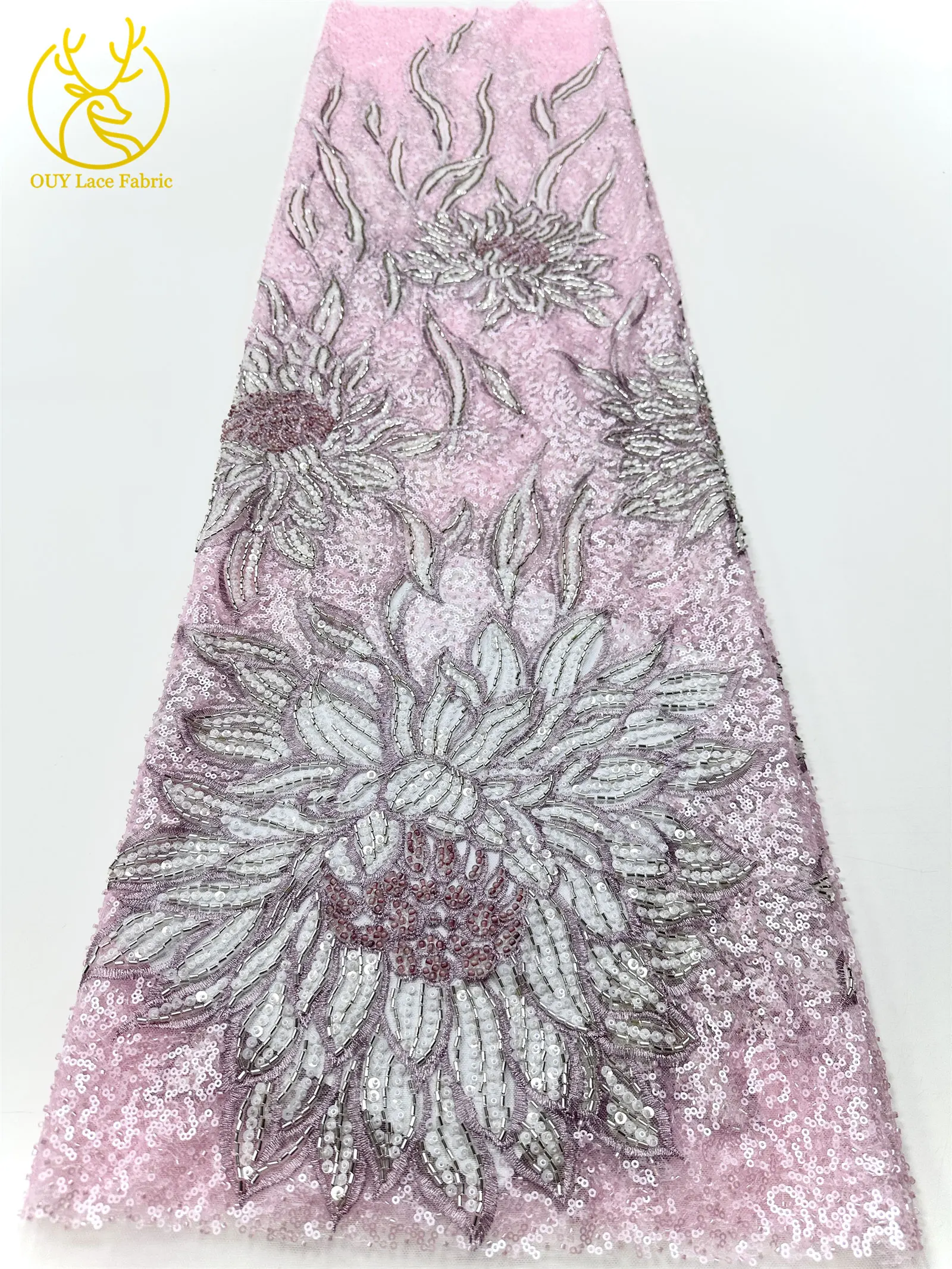 アフリカのスパンコールチュールレース生地2025高級フランス新郎刺繍ビーズレース生地ブライダルディナーウェディングドレス用