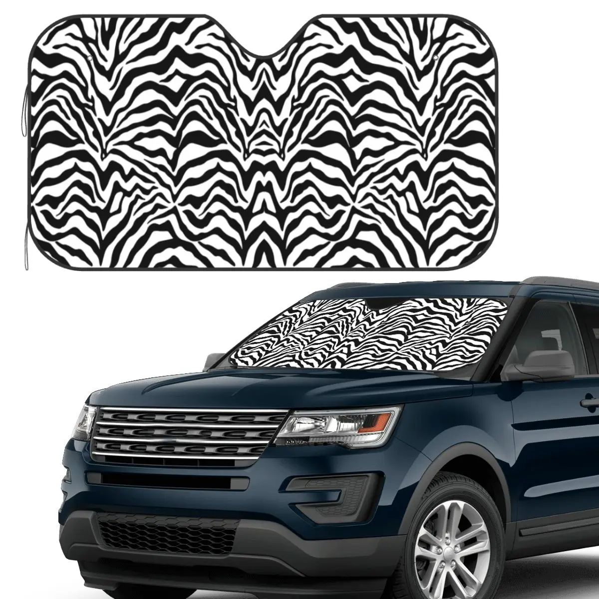 

Zebra Print Sunshade Windscreen Car Front Windshield Window Sun Visor Accessories Covers
