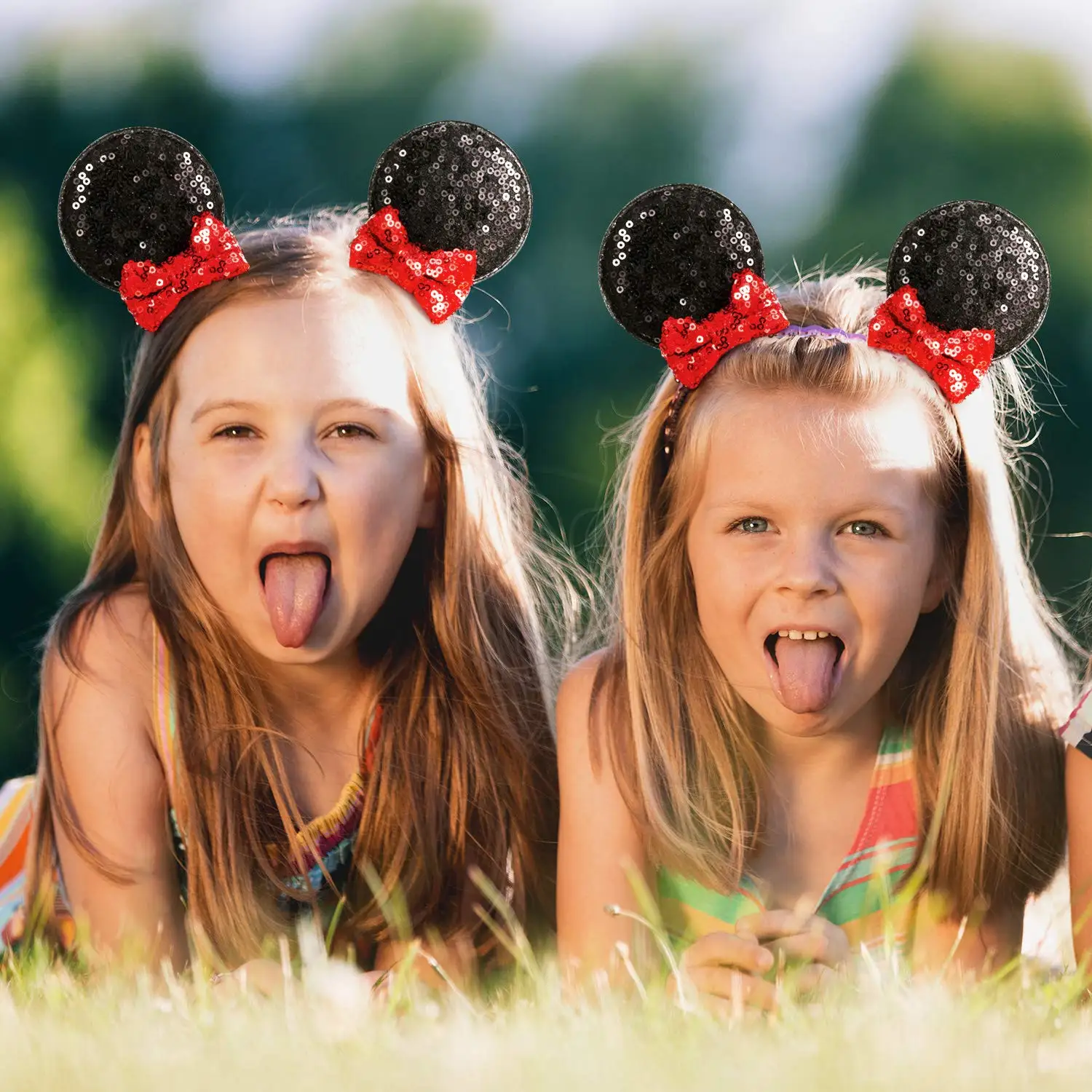 4 Stück Pailletten-Mäuseohren-Haarspangen, Glitzer-Haarschleifen, Niedliche Mäuseohren-Haarspangen für Frauen und Mädchen, Haaraccessoires für Partys – Detail 5